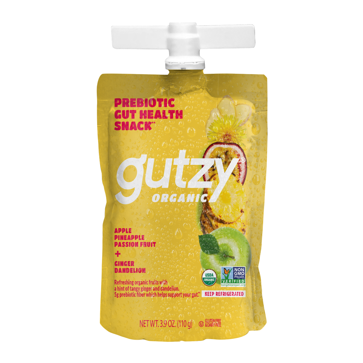 slide 1 of 5, Gutzy Organic Apple Pineapple Passion Fruit Ginger Dandelion - 3.9 oz, 3.9 oz