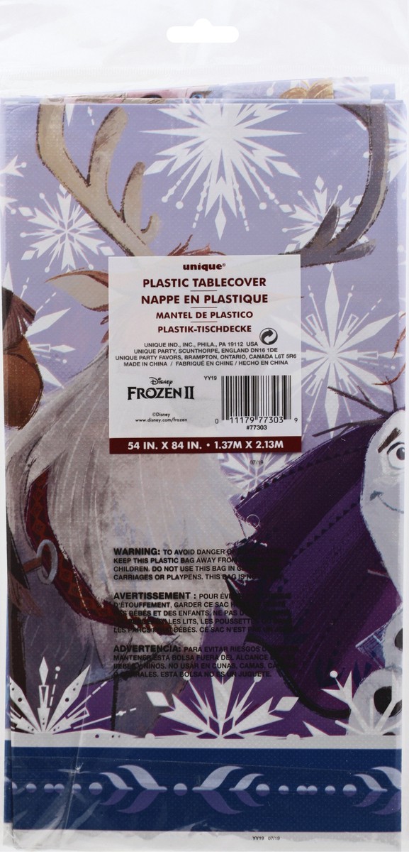 slide 8 of 8, Unique Industries Plastic Disney Frozen Tablecloth, 54 in x 84 in