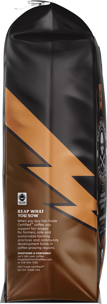 slide 5 of 6, Death Wish Coffee Co. Death Wish Coffee, Organic and Fair Trade, Medium Roast, Ground Coffee, 16 oz, 16 oz