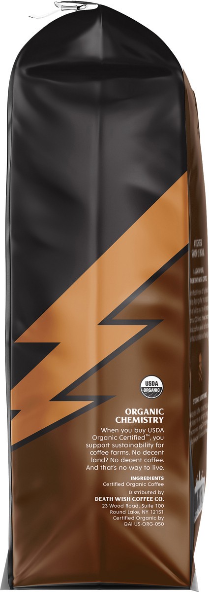 slide 4 of 6, Death Wish Coffee Co. Death Wish Coffee, Organic and Fair Trade, Medium Roast, Ground Coffee, 16 oz, 16 oz