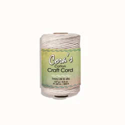 Pepperell Cora's Cotton Cord, 1 mm, 300 ft, White