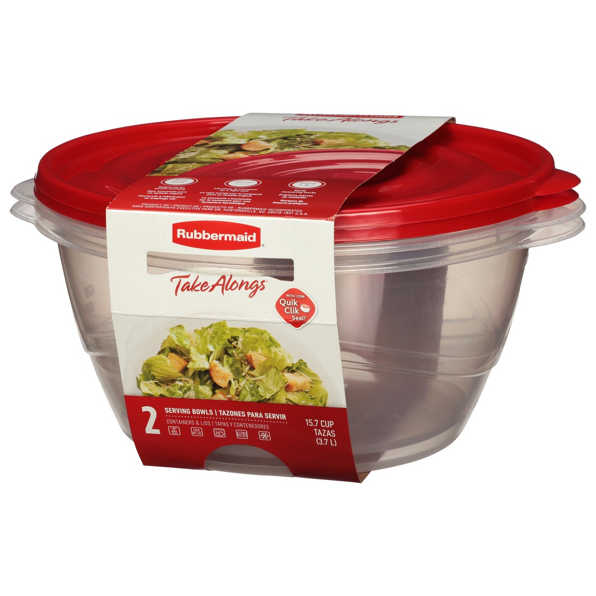 slide 3 of 9, Rubbermaid Take Alongs 15.7 Cups Containers & Lids Serving Bowls 2 ea, 2 ct
