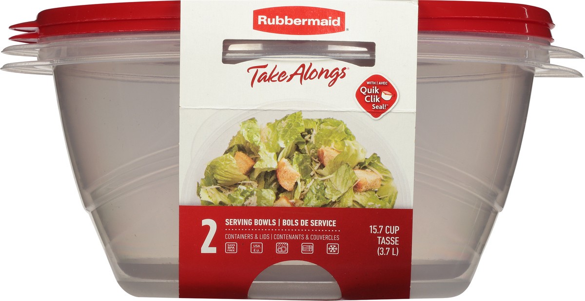 slide 5 of 9, Rubbermaid Take Alongs 15.7 Cups Containers & Lids Serving Bowls 2 ea, 2 ct