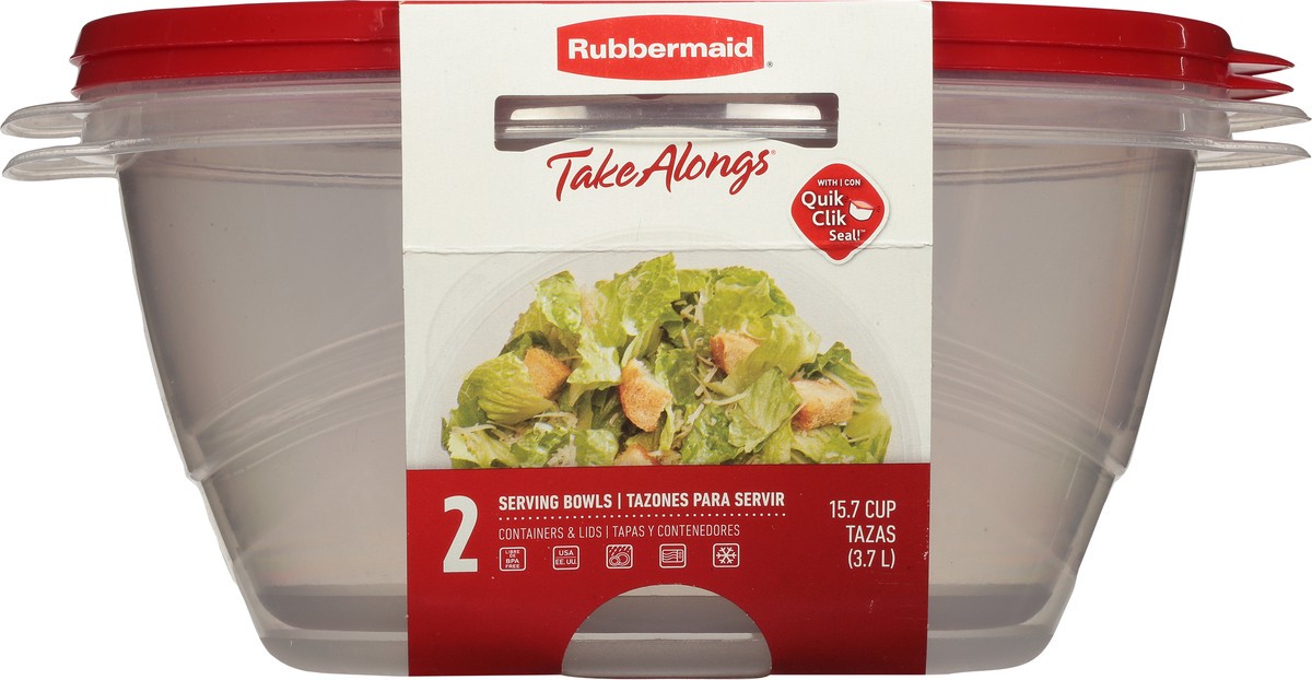 slide 6 of 9, Rubbermaid Take Alongs 15.7 Cups Containers & Lids Serving Bowls 2 ea, 2 ct