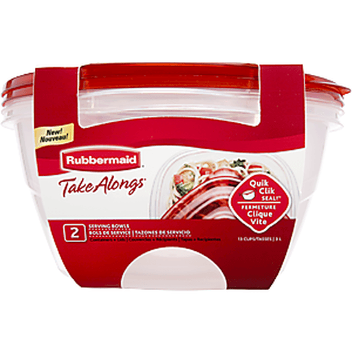 slide 7 of 9, Rubbermaid Takealongs Serving Bowl Chiliclear, 2 ct