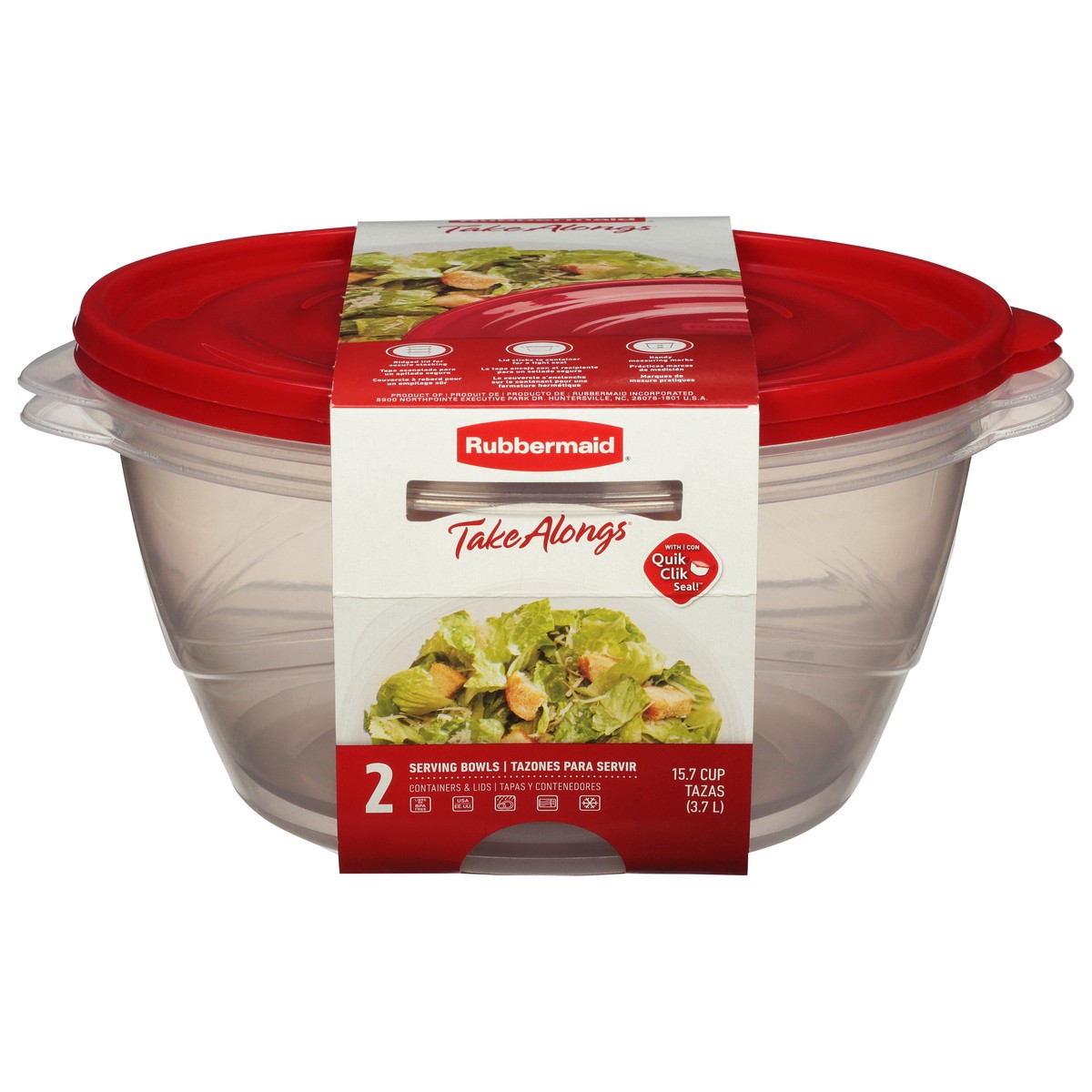 slide 1 of 9, Rubbermaid Take Alongs 15.7 Cups Containers & Lids Serving Bowls 2 ea, 2 ct
