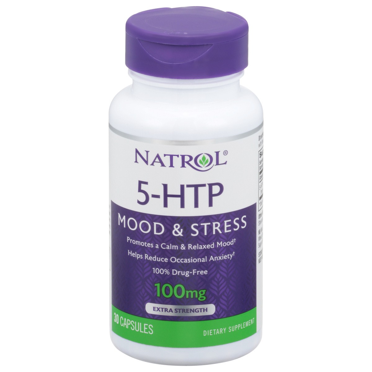 slide 5 of 14, Natrol 5-HTP Promotes a Calm, Relaxed Mood, Drug Free, 100mg, 30 Capsules, 30 ct; 100 mg