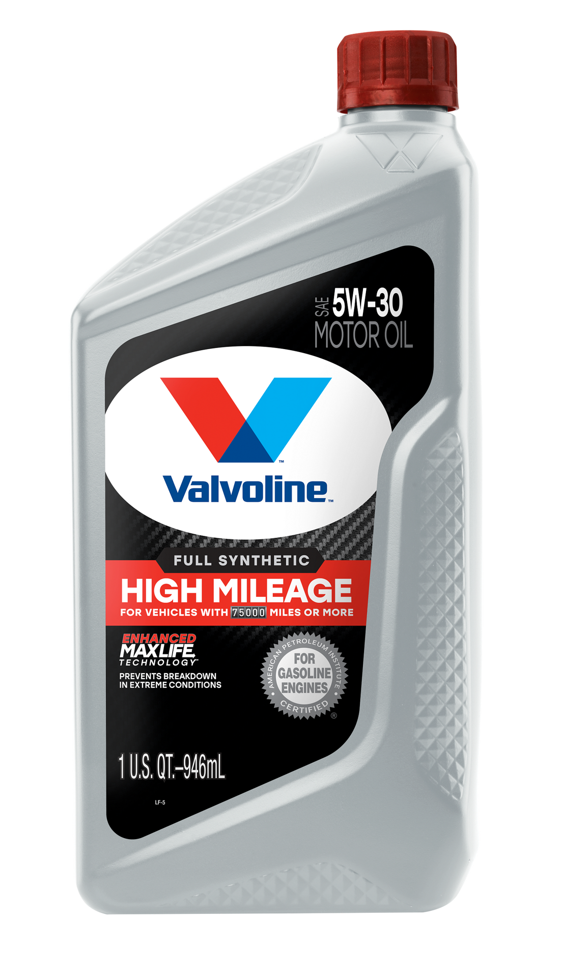 slide 1 of 2, Valvoline Full Synthetic High Mileage with MaxLife Technology SAE 5W-30 Motor Oil 1 QT, 1 ct
