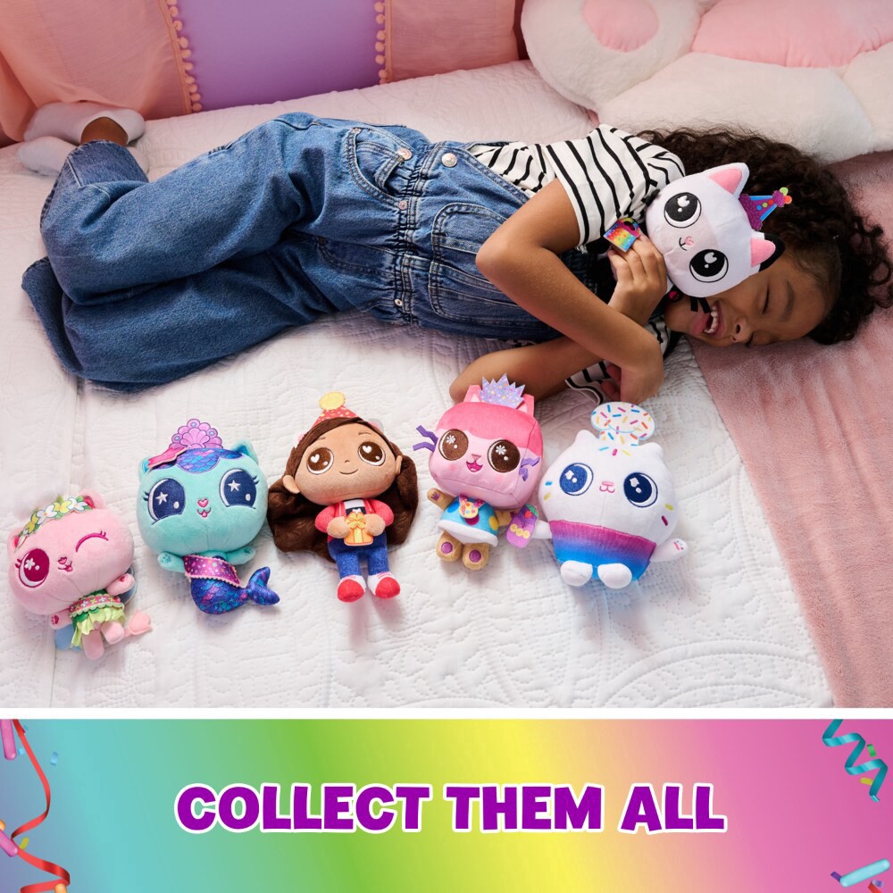 slide 4 of 6, Gabby's Dollhouse Celebration Series Baby Box Cat Purr-ific Party Plush, 1 ct