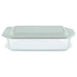 Pyrex Deep Dish Baking Pan with Lid - Sage, 9x13