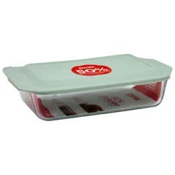 Pyrex Deep Dish Baking Pan with Lid - Sage, 9x13