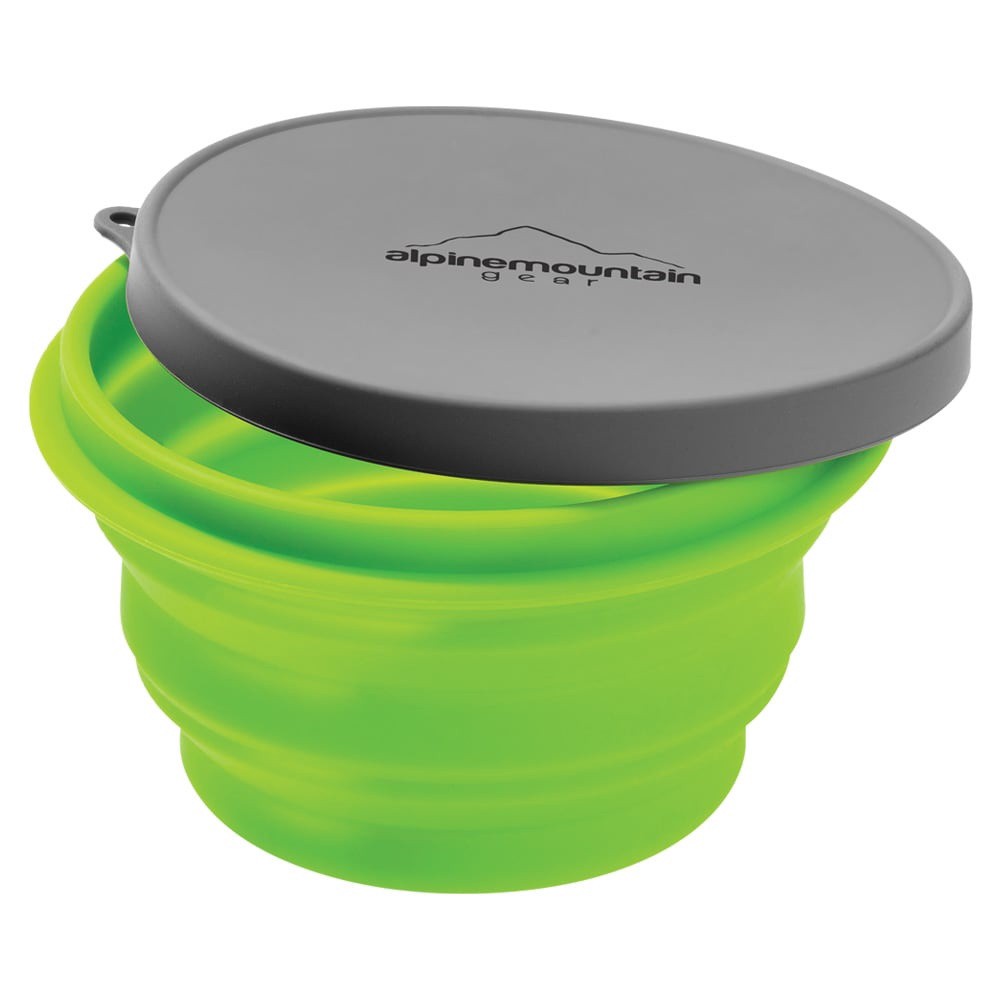 slide 3 of 3, Alpine Mountain Gear Collapsible Container With Lid - Green/Gray, 500 ml