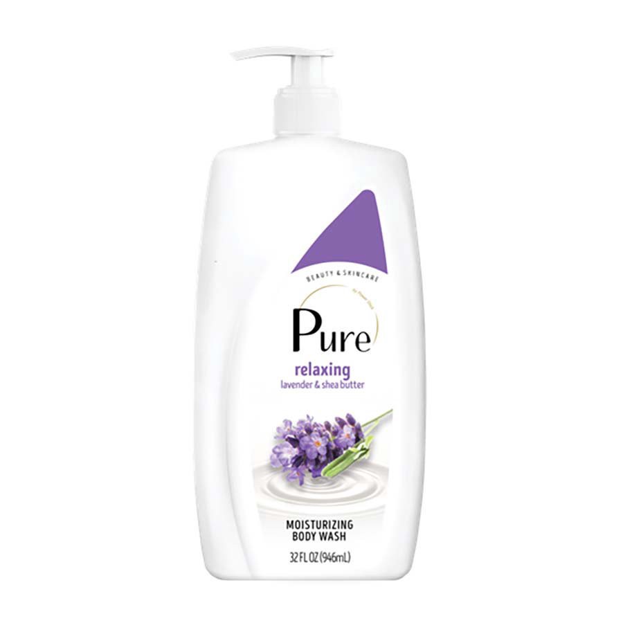 slide 1 of 1, Pure Relaxing Lavender & Shea Butter Moisturizing Body Wash 32 fl oz, 32 oz