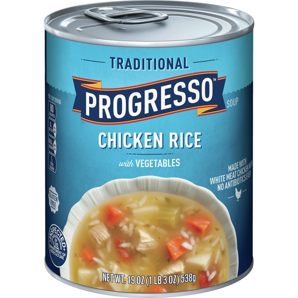 slide 1 of 1, Progresso Chicken Rice With Vegetables Soup, 19 oz