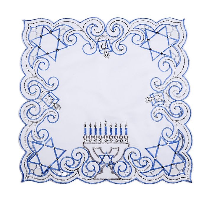 slide 1 of 1, Sam Hedaya Hanukkah Sparkle Square Placemat, 1 ct