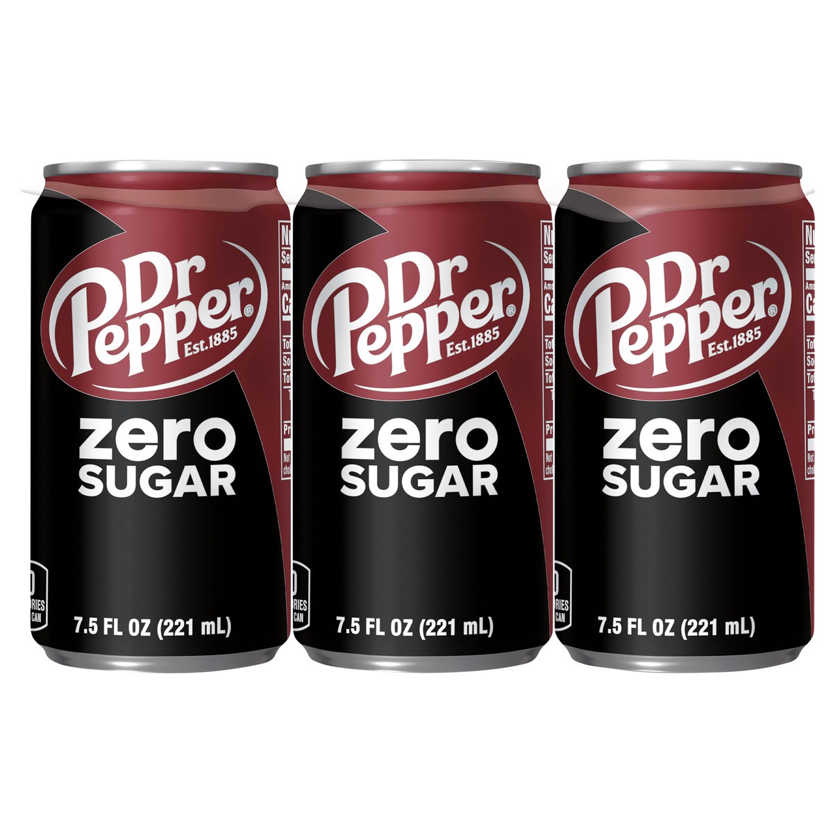 slide 1 of 13, Dr Pepper Zero Sugar Soda, 7.5 fl oz mini cans, 6 pack, 6 ct; 7.5 fl oz