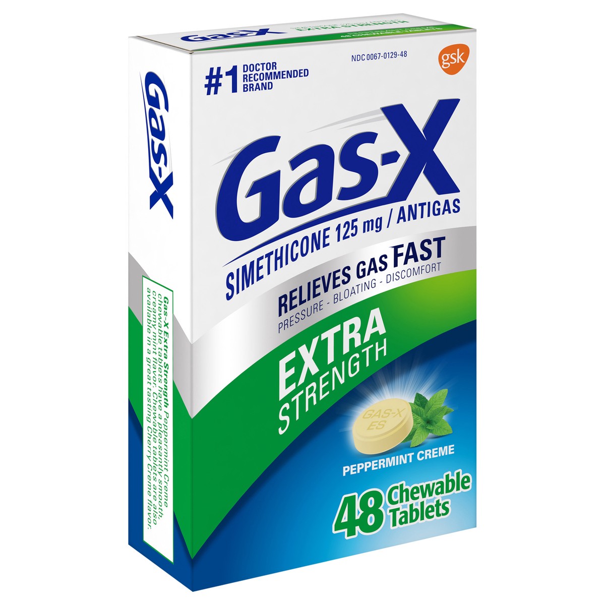 slide 2 of 9, Gas-X Peppermint Antacid Extra Strength Chewable, 48 ct