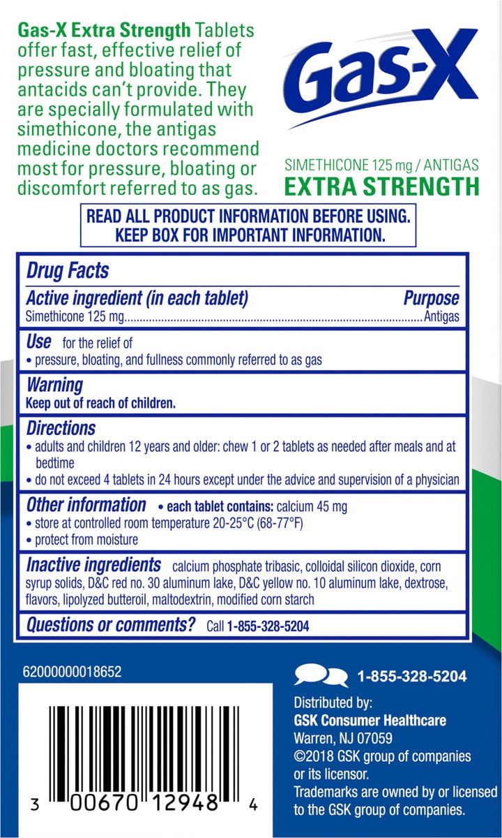 slide 5 of 9, Gas-X Peppermint Antacid Extra Strength Chewable, 48 ct