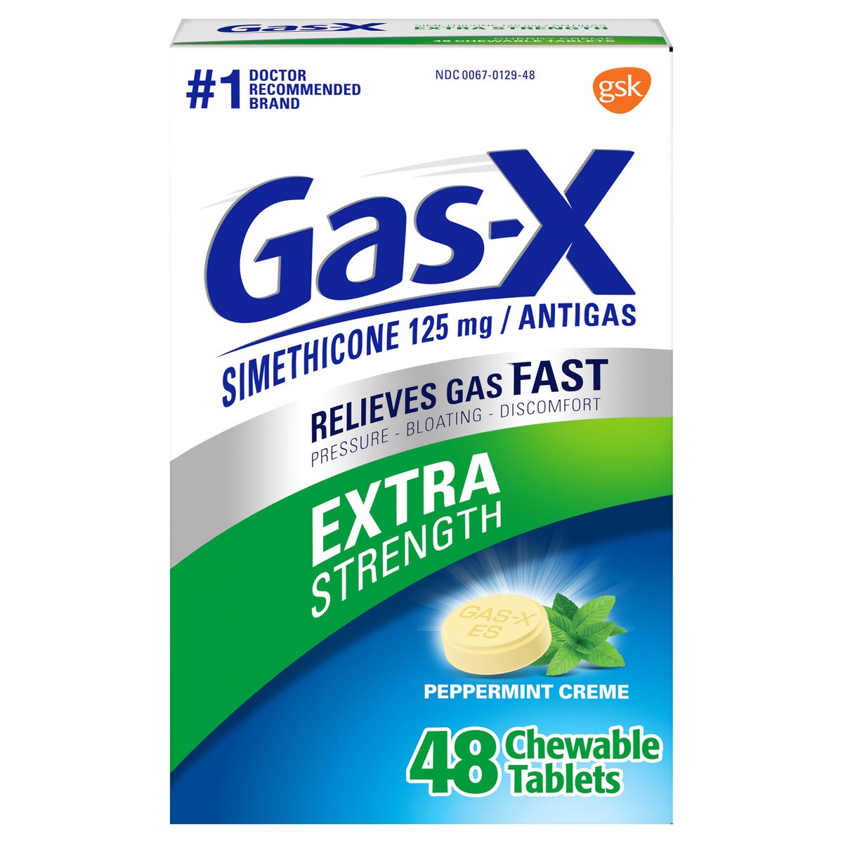 slide 1 of 9, Gas-X Peppermint Antacid Extra Strength Chewable, 48 ct