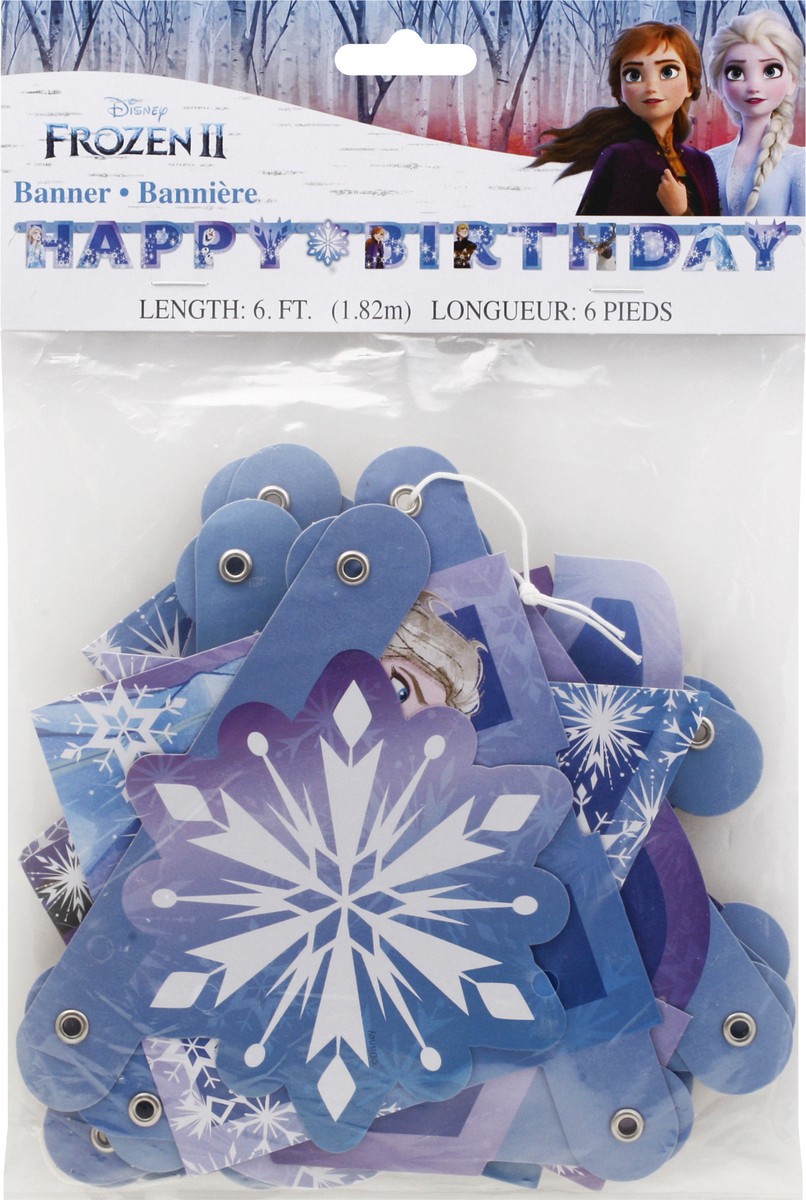 slide 5 of 9, Unique 6 Feet Disney Frozen II Happy Birthday Banner 1 ea, 6 ft