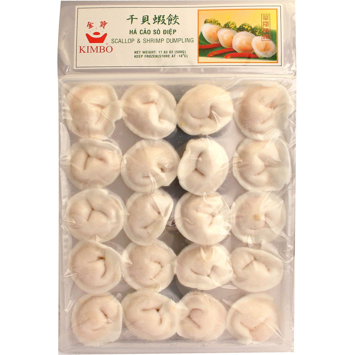 slide 1 of 1, Kimbo Frozen Scallop/shrimp Dumpling, 500 gram