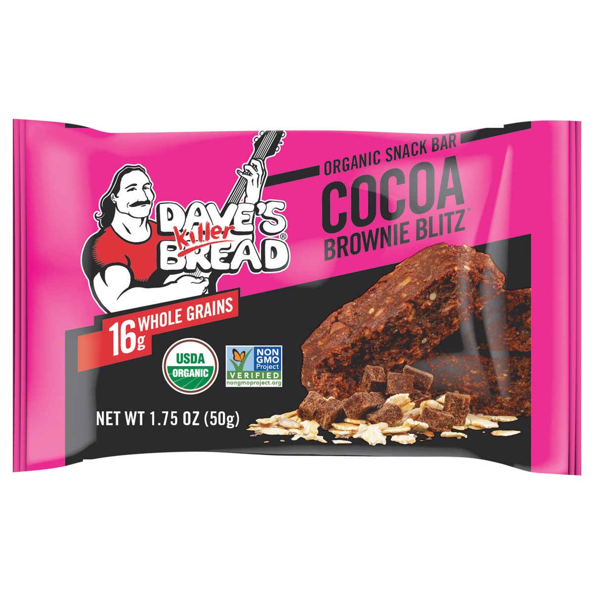 slide 1 of 9, Dave's Killer Bread Cocoa Brownie Blitz Organic Snack Bars, 1.75 Individually Wrapped Snack Bar, 1.75 oz