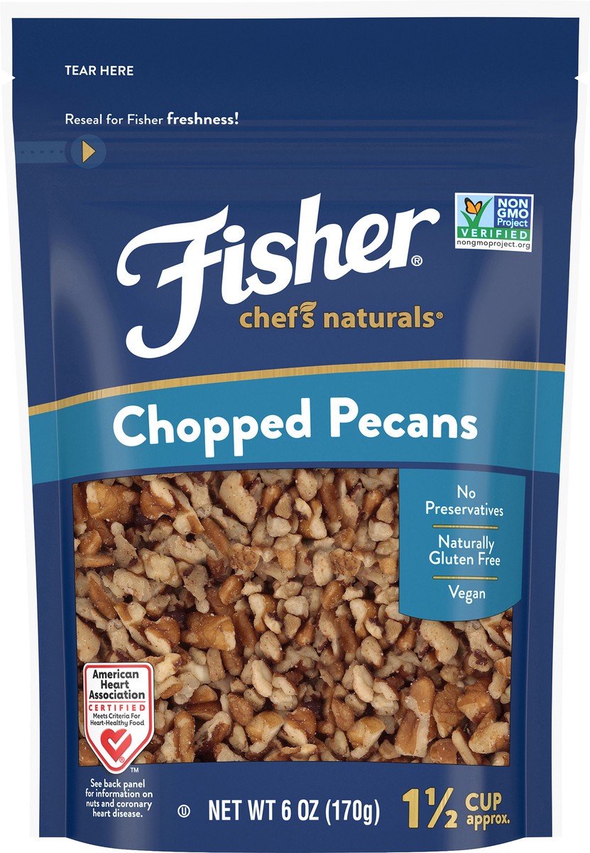 slide 2 of 14, Fisher Chef's Naturals Chopped Pecans 6 oz. Bag, 6 oz