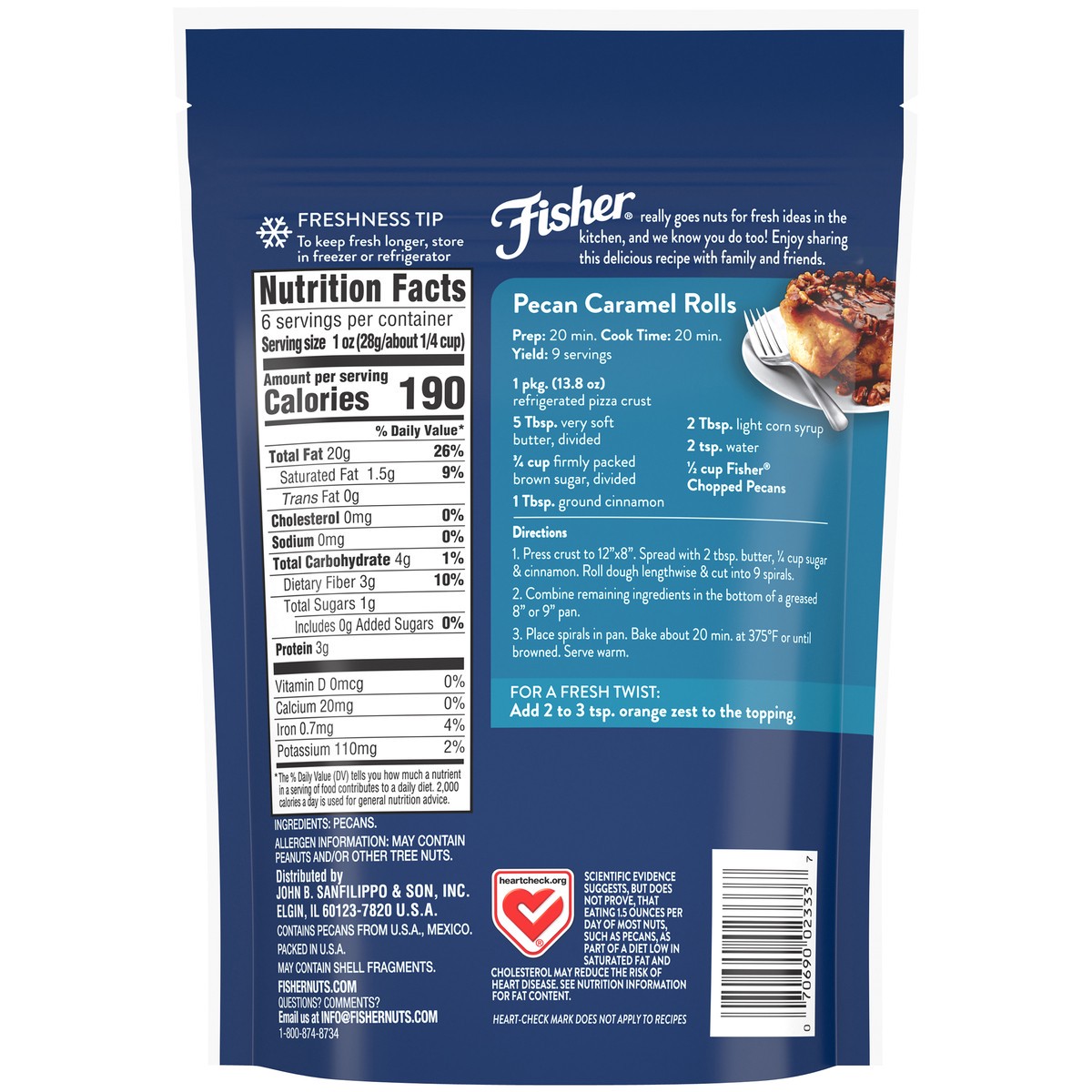 slide 8 of 14, Fisher Chef's Naturals Chopped Pecans 6 oz. Bag, 6 oz