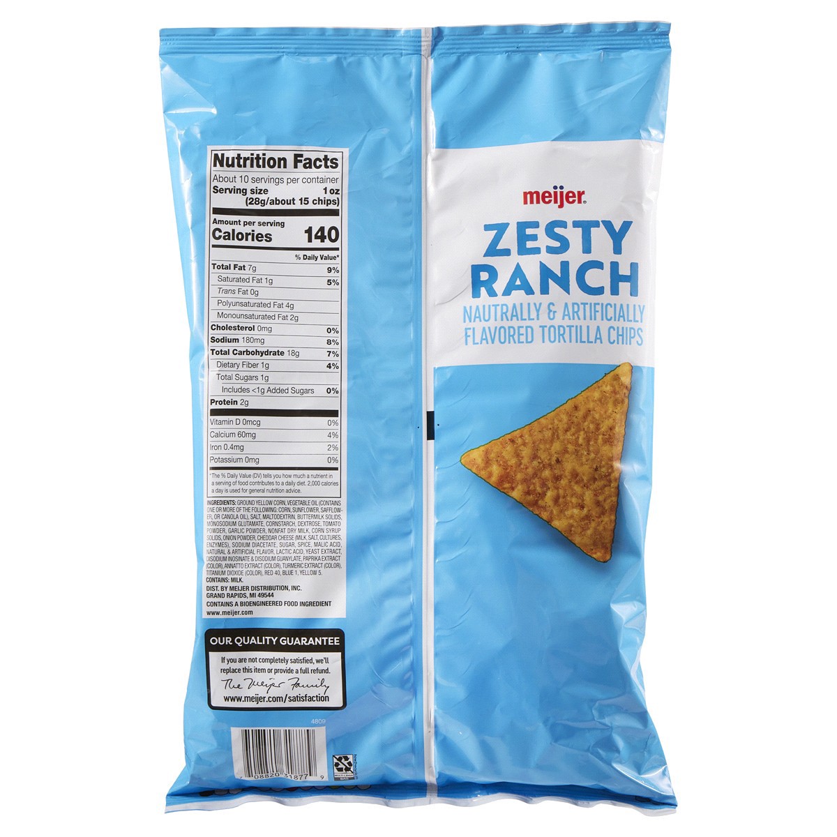 slide 5 of 5, Meijer Ranch Tortilla Chip, 9.75 oz