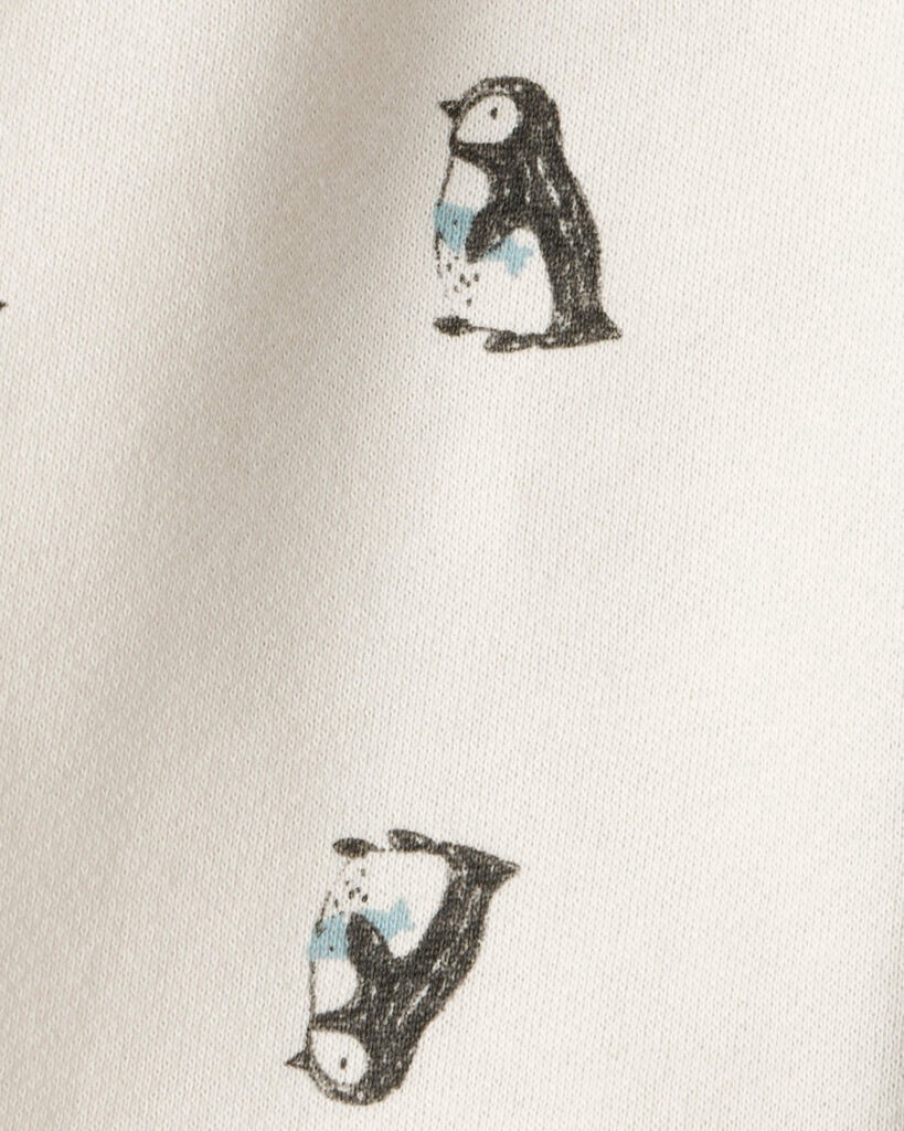 slide 2 of 3, Carter's Baby Boy Penguin Print Fleece Pants - Cream Cream NB, 1 ct