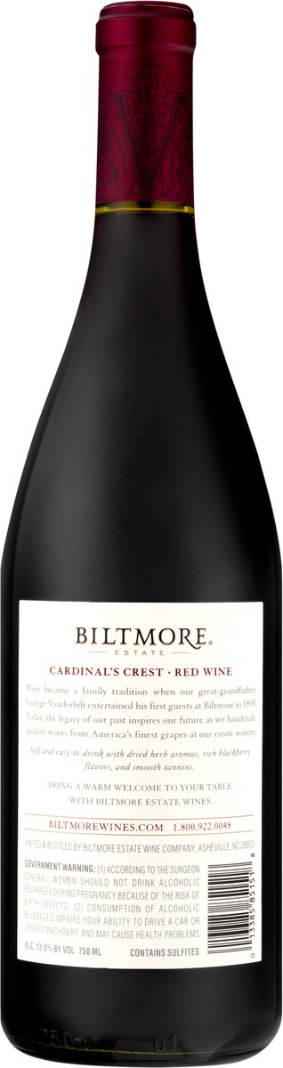 slide 5 of 10, Biltmore BE Cardinal's Crest, 750 ml