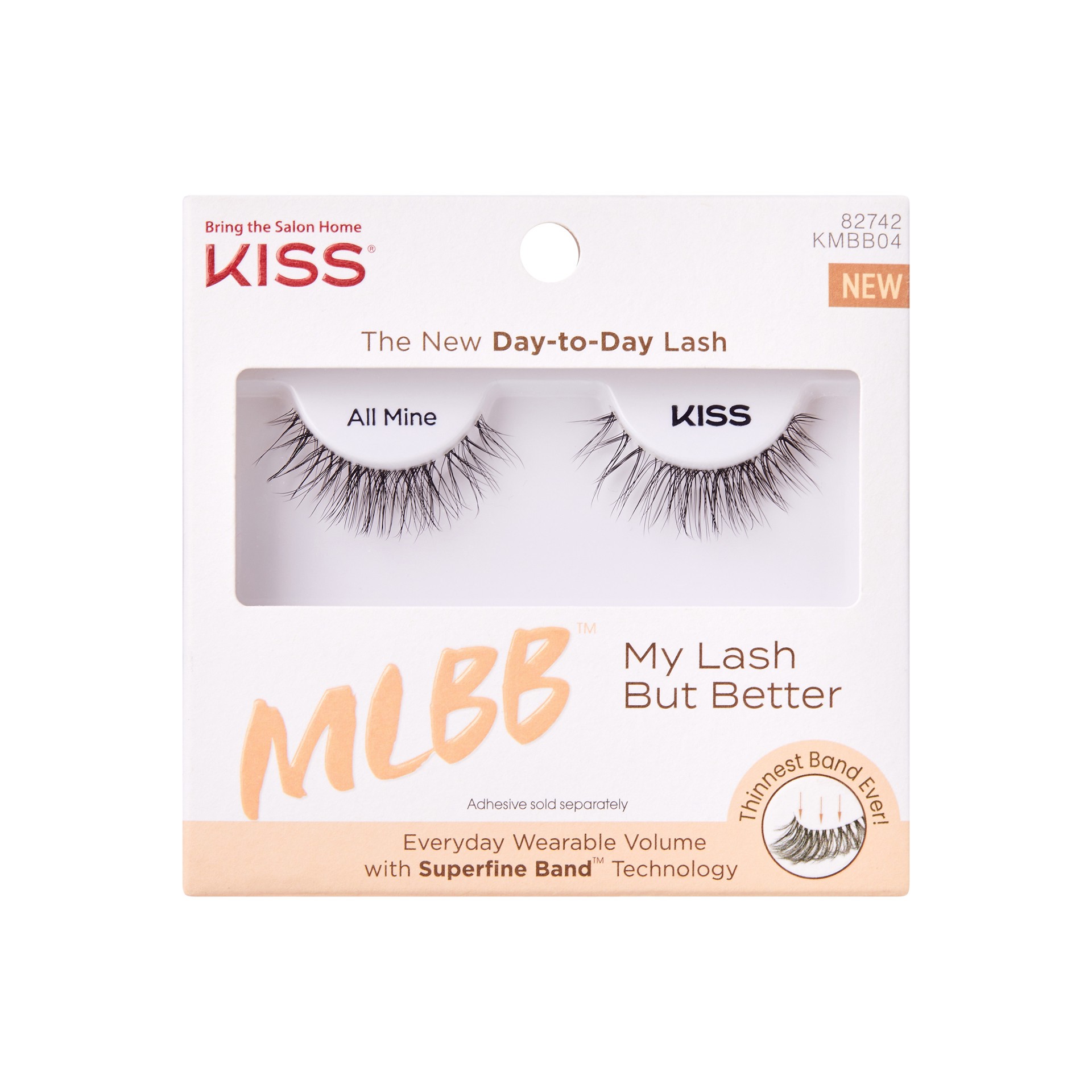 slide 1 of 5, KISS MLBB My Lash But Better, All Mine, False Eyelashes, 1 ct