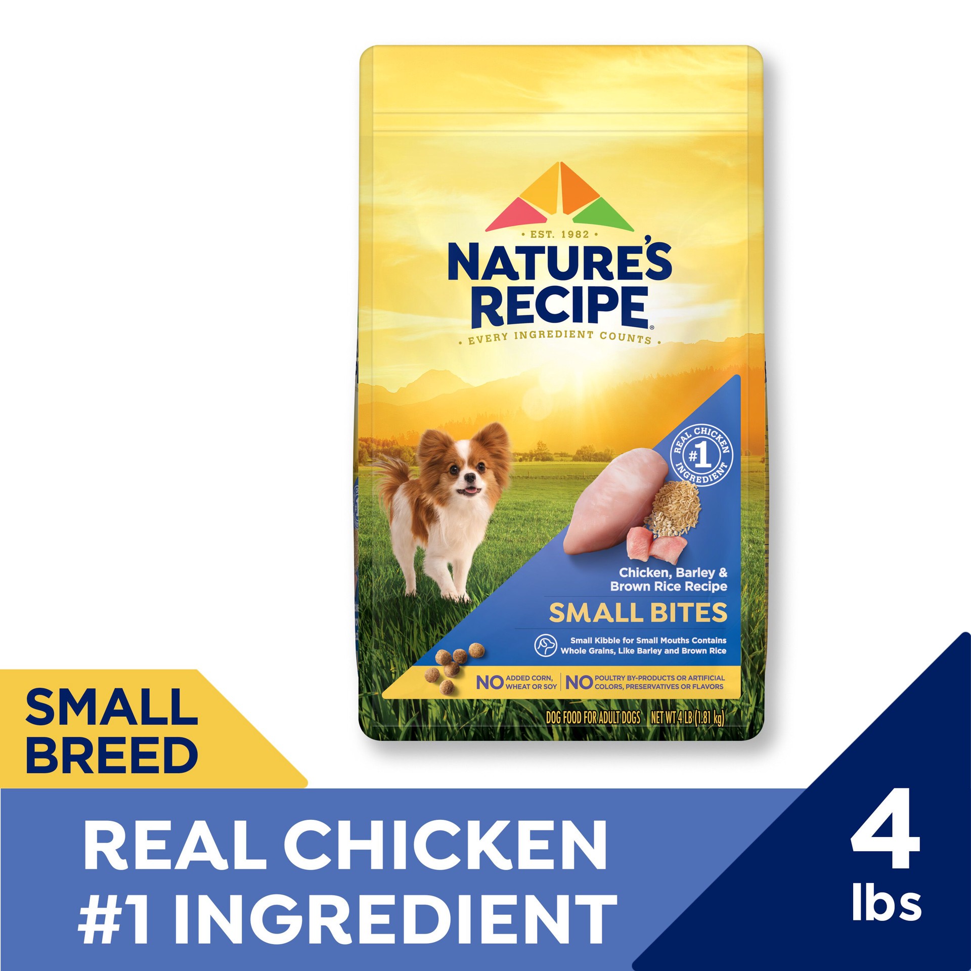 slide 2 of 9, Nature's Recipe Nature′s Recipe Small Bites Chicken, Barley & Brown Rice Recipe Dry Dog Food, 4 lb. Bag, 4 lb