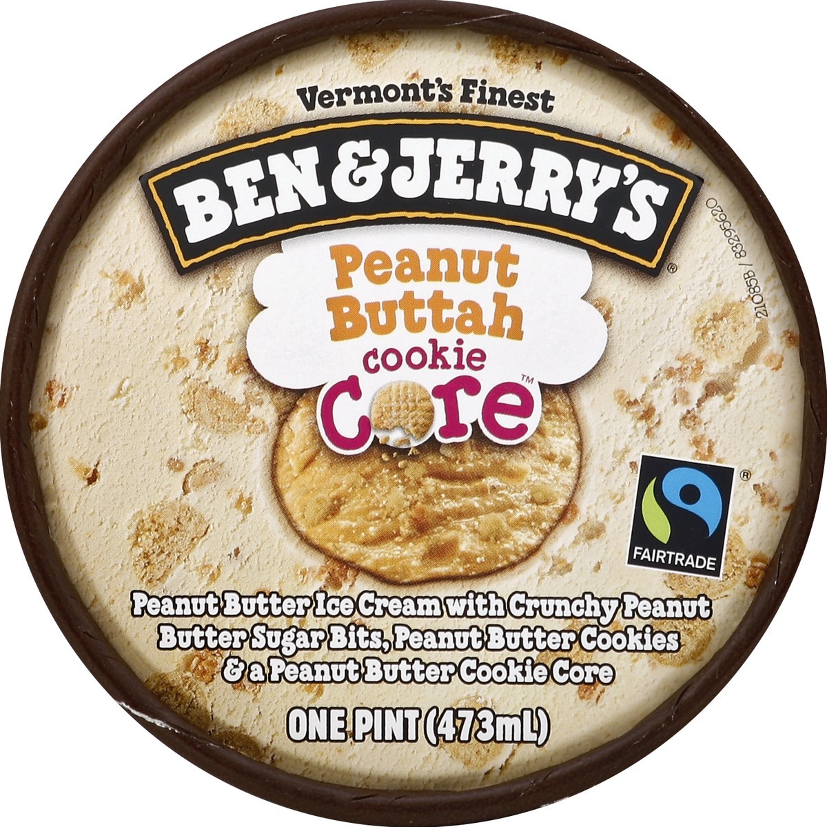 slide 2 of 3, Ben & Jerry's Peanut Buttah Cookie Core Ice Cream, 1 pint