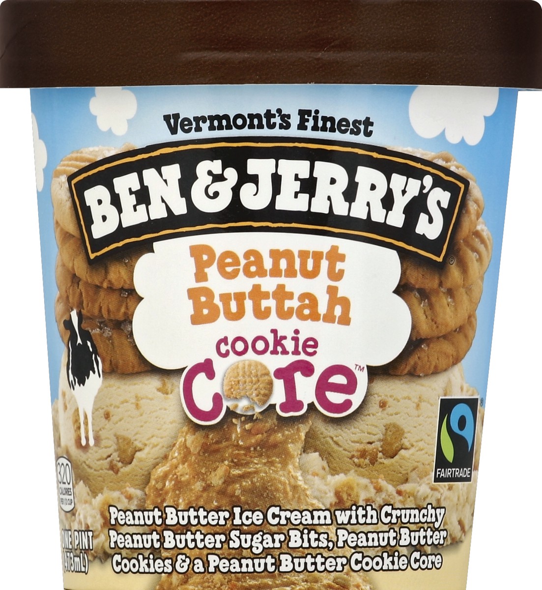 slide 3 of 3, Ben & Jerry's Peanut Buttah Cookie Core Ice Cream, 1 pint