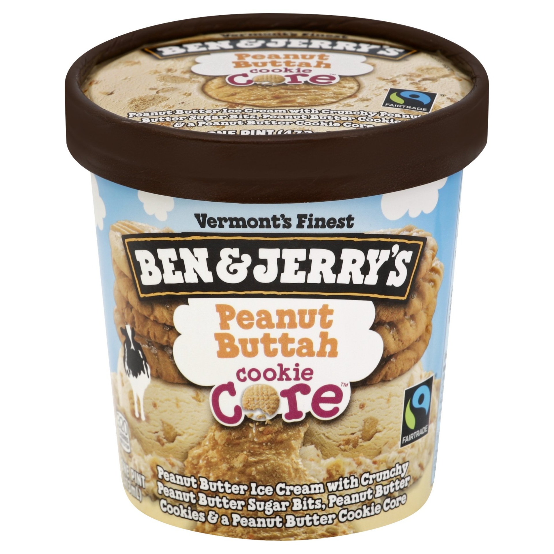 slide 1 of 3, Ben & Jerry's Peanut Buttah Cookie Core Ice Cream, 1 pint