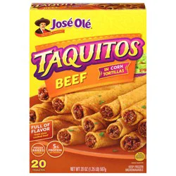 José Olé Beef Corn Taquitos - 20 oz, 20 ct