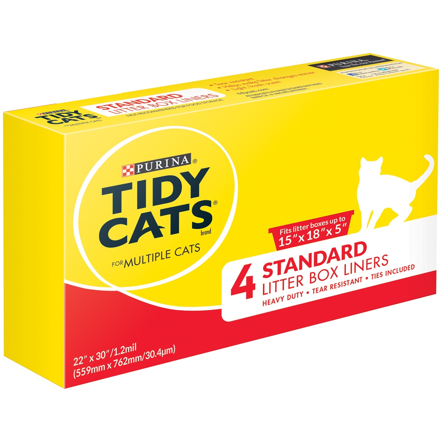 slide 1 of 1, Tidy Cats Standard Litter Box Liners For Multiple Cats, 4 ct