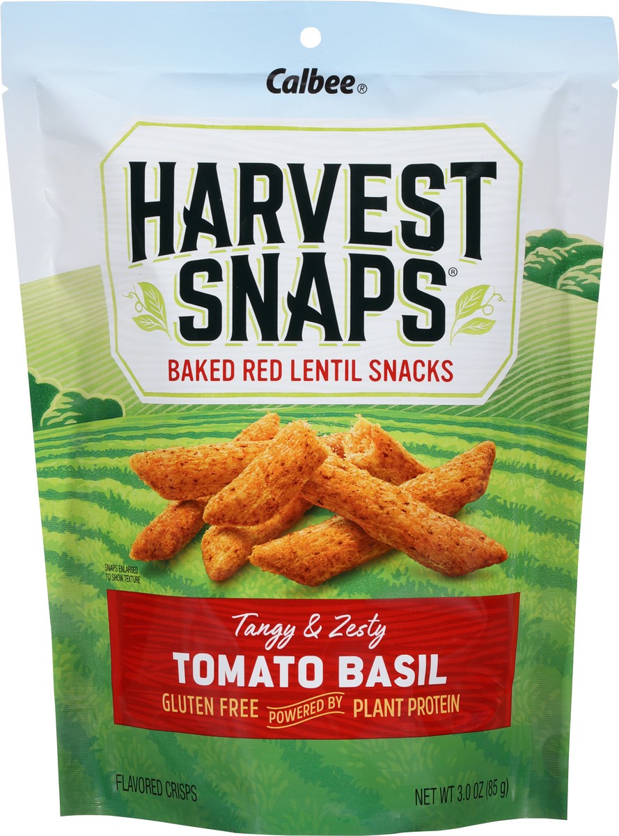 slide 5 of 12, Harvest Snaps Tomato Basil Baked Red Lentil Snacks 3.0 oz, 3 oz