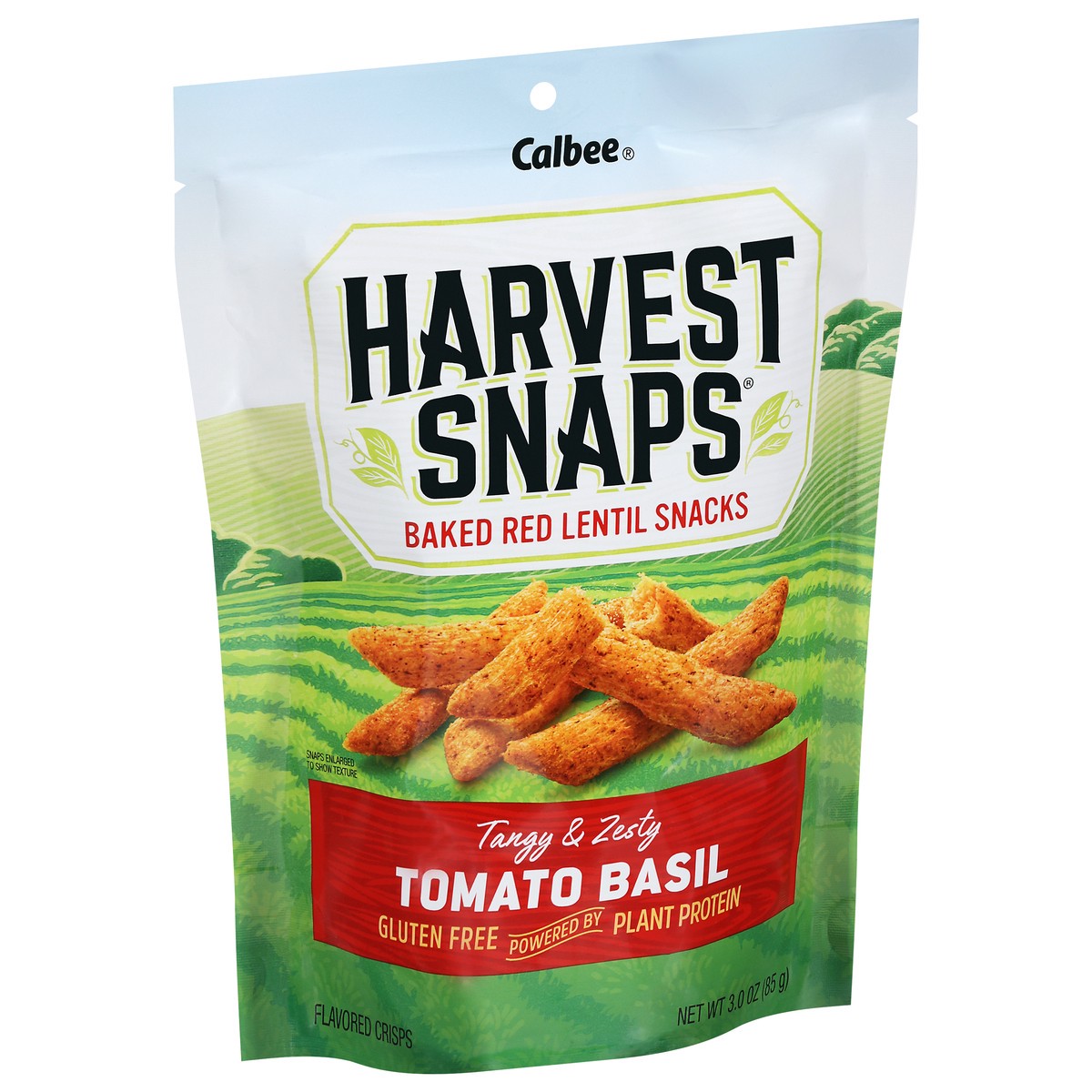 slide 9 of 12, Harvest Snaps Tomato Basil Baked Red Lentil Snacks 3.0 oz, 3 oz