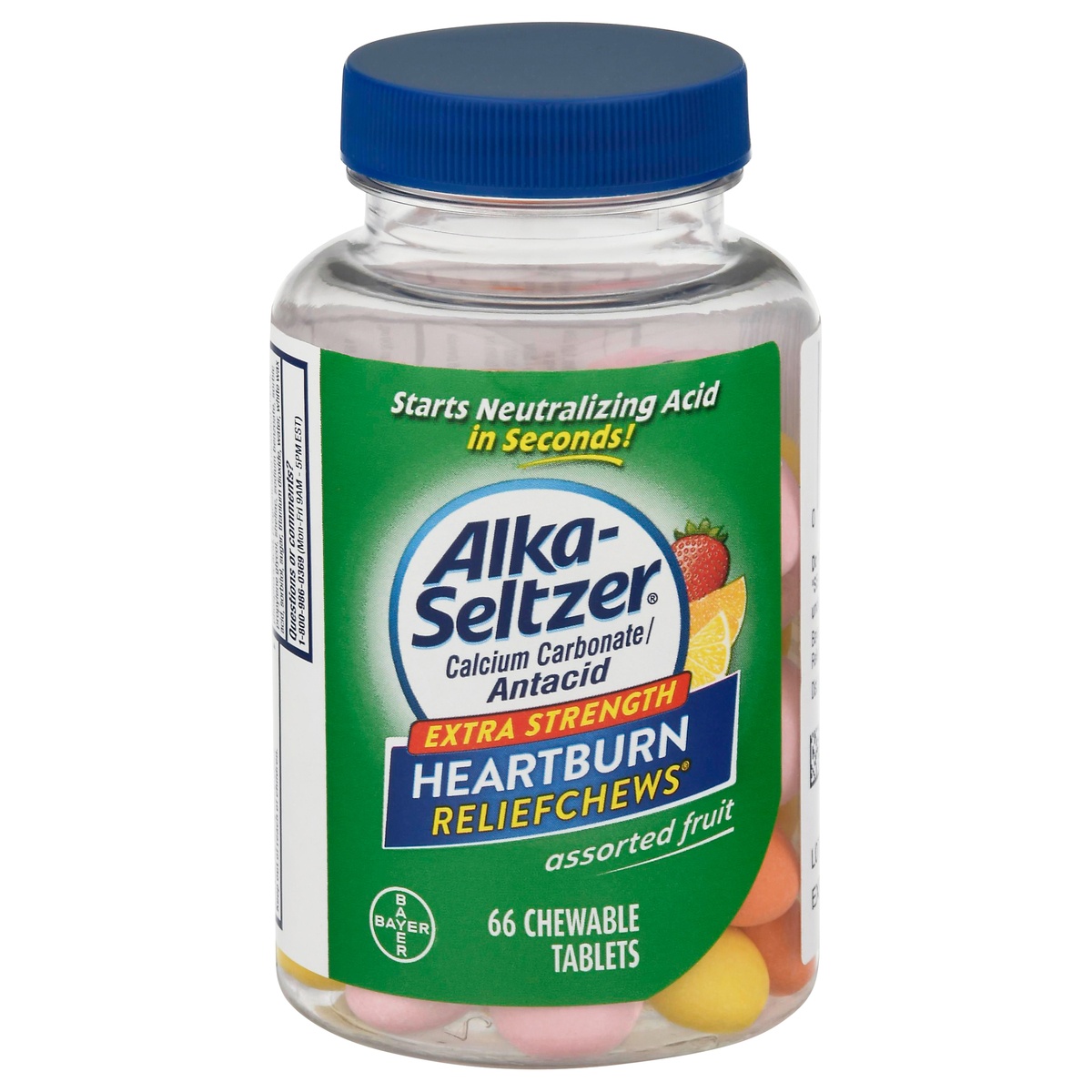 slide 1 of 10, Alka-Seltzer Extra Strength Heartburn Relief Chews, Assorted Fruits, 66 ct