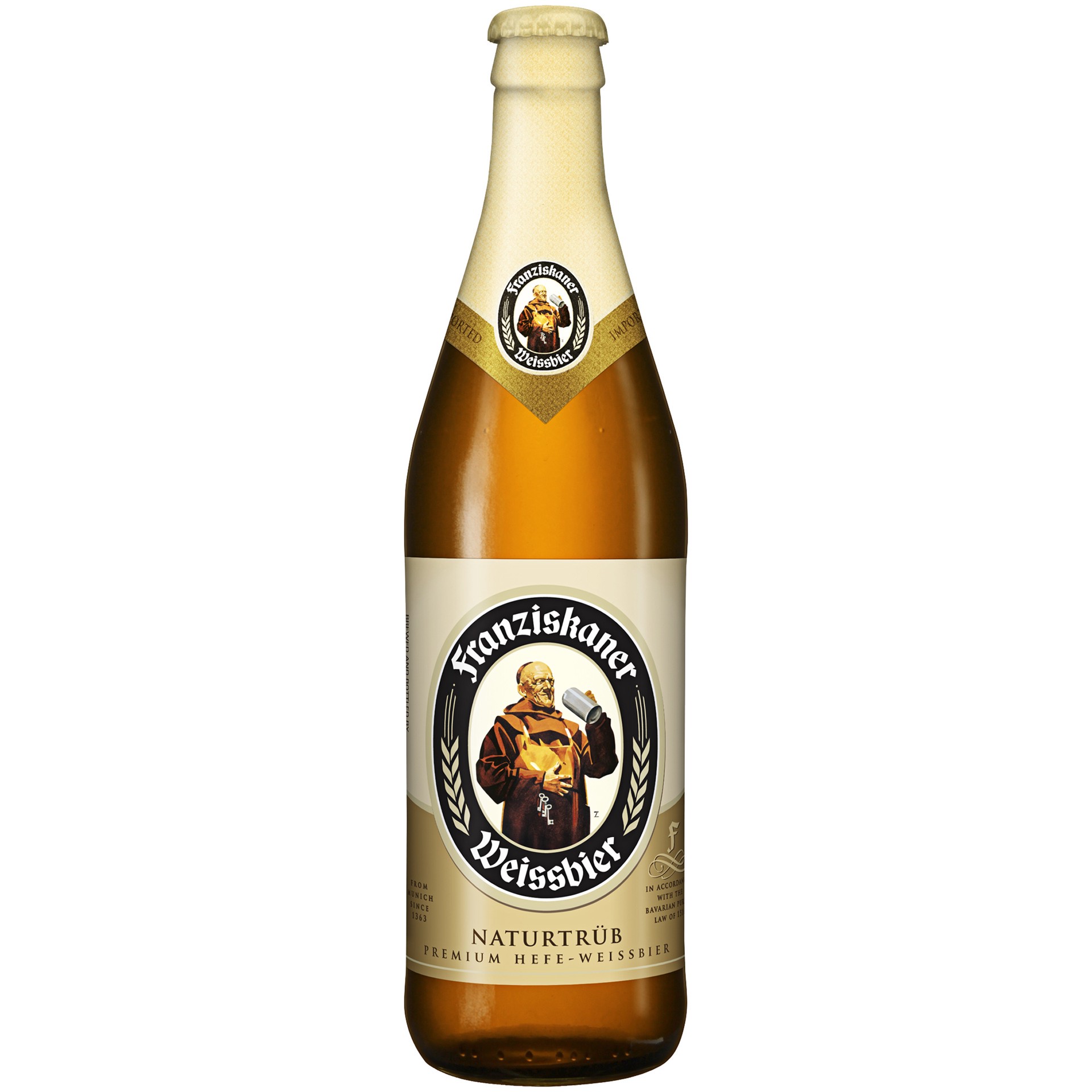 slide 2 of 2, Spaten-Franziskaner-Bräu Hefeweizen, 17 FL OZ Bottle, 16.9 oz btl