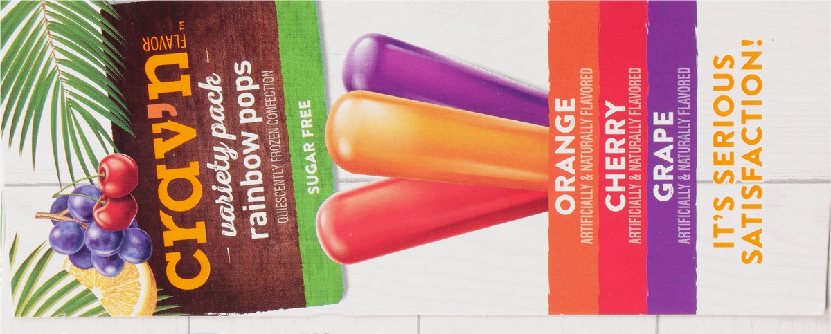 slide 15 of 18, Crav'n Flavor Sugar Free Orange/Cherry/Grape Rainbow Pops Variety Pack 20 ea, 33 fl oz