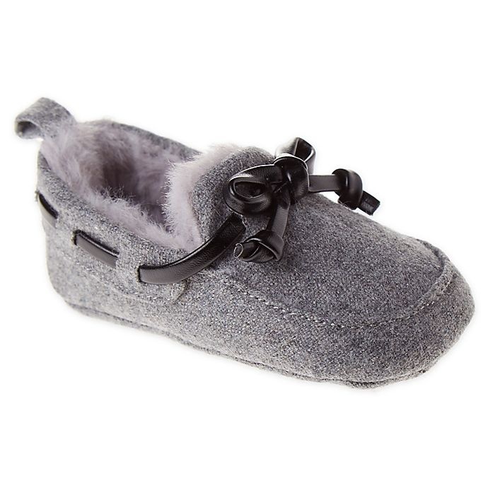 slide 1 of 1, First Steps Boys Grey Moccasin Slipper, 1 ct