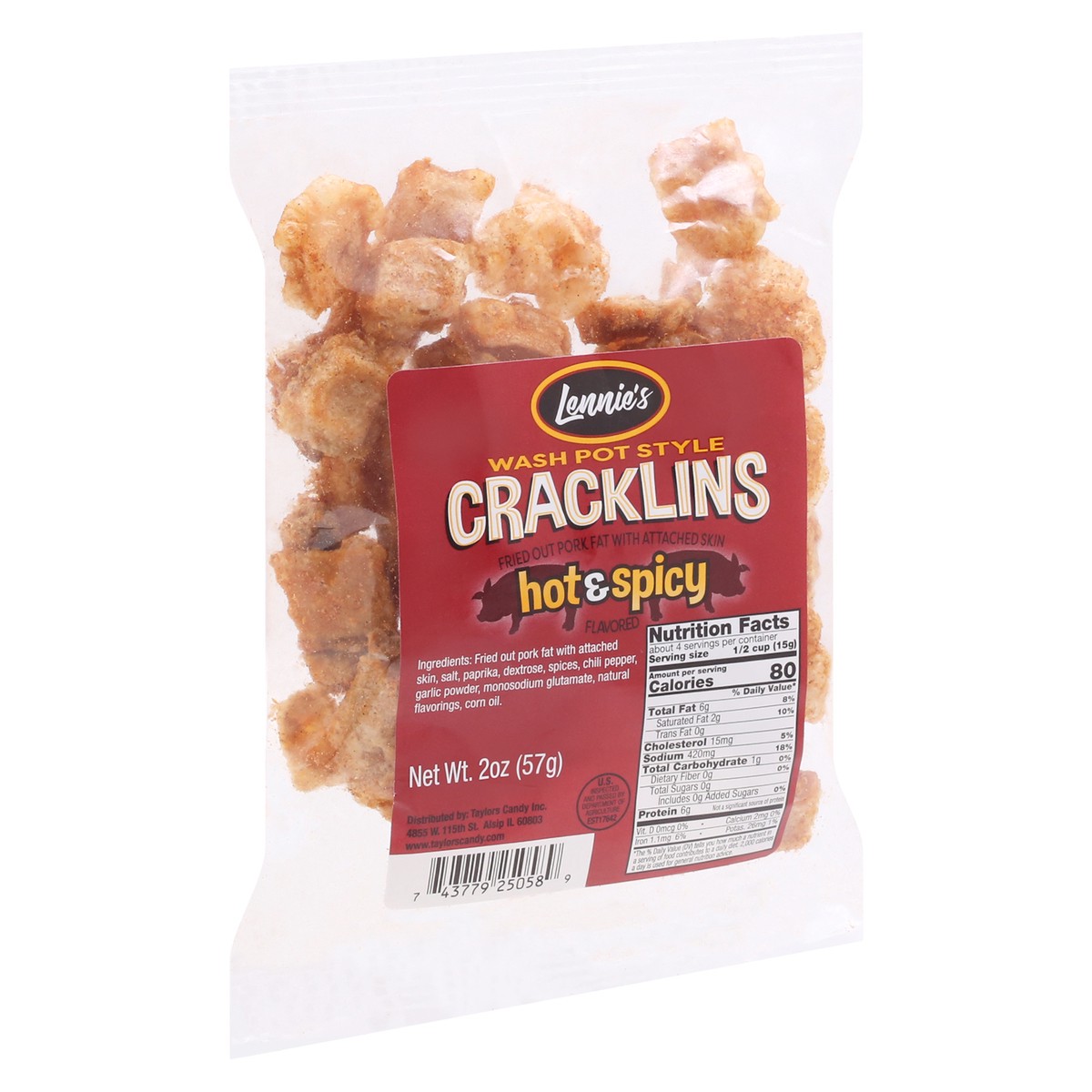 slide 8 of 12, Taylor's Wash Pot Style Hot & Spicy Flavored Cracklins 2 oz, 2 oz