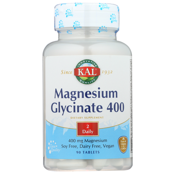 slide 1 of 1, KAL Magnesium Glycinate Tablets, 90 ct; 400 mg