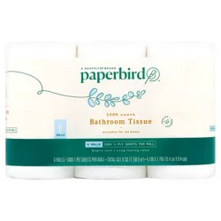 Paperbird Bathroom Tissue Rolls, 1000 Sheets