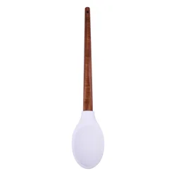 Grand Gourmet Acacia Handle Silicone Spoon, Cream