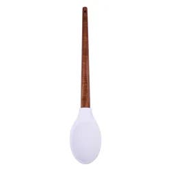 Grand Gourmet Acacia Handle Silicone Spoon, Cream