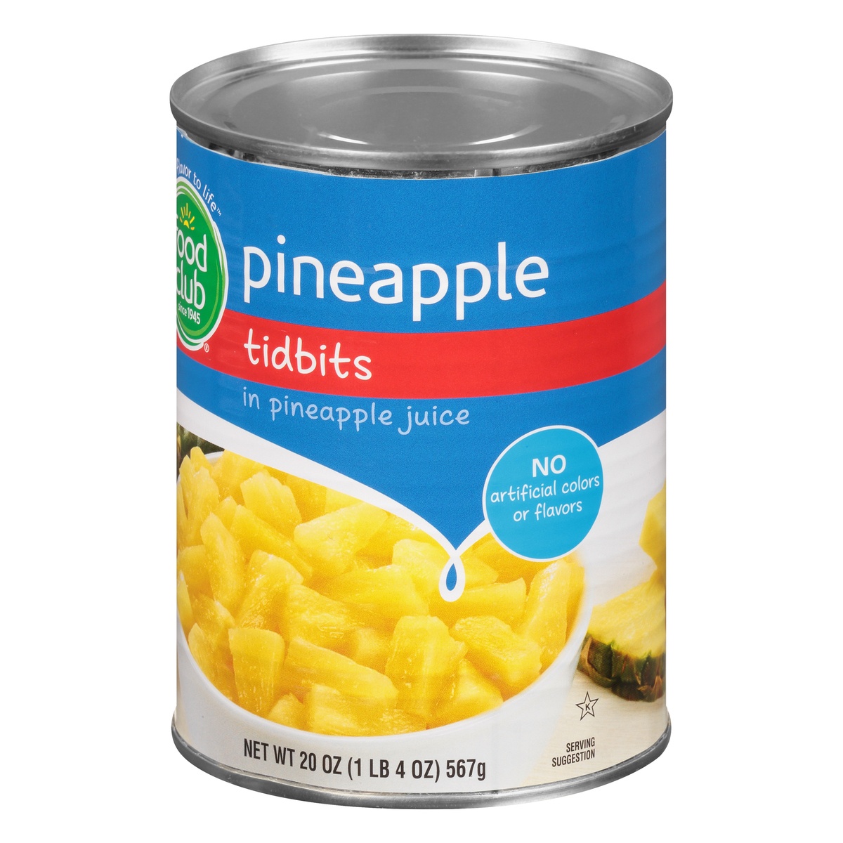 slide 3 of 10, Food Club Pineapple Tidbits in Juice, 20 oz